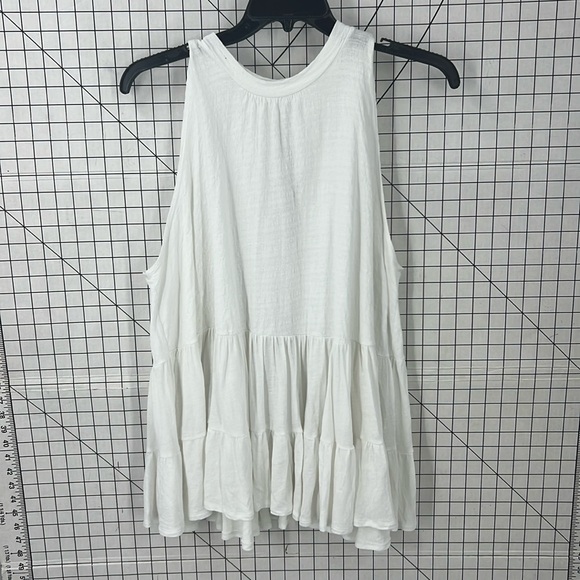 Free people textured tiered, white minidress/tunic top S - Picture 1 of 11